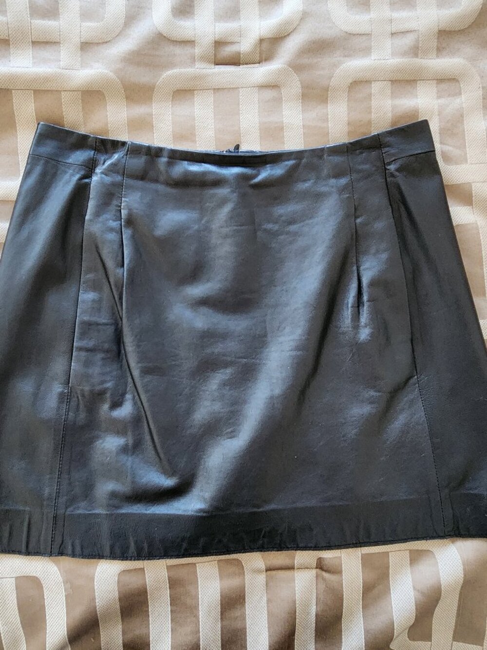 VINCE WOMENS LEATHER MINI SKIRT SZ 8 BLACK - Picture 4 of 10